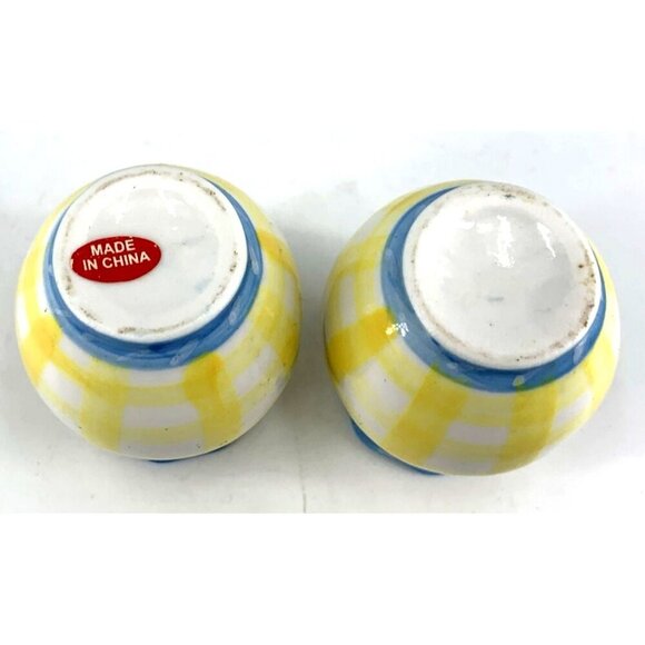 Kimberly Hodges Mini Vases Hallmark Lot of 2 Yellow Blue Porcelain 2.5" Vtg - Picture 7 of 7